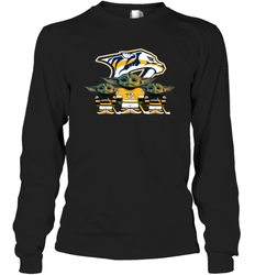 Nashville Predators Star Wars Logo Baby Yoda Long Sleeve T-Shirt - PrimaryTee
