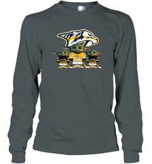 Nashville Predators Star Wars Logo Baby Yoda Long Sleeve T-Shirt - PrimaryTee