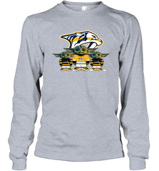 Nashville Predators Star Wars Logo Baby Yoda Long Sleeve T-Shirt - PrimaryTee