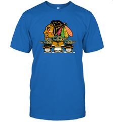 Chicago Blackhawks Star Wars Logo Baby Yoda Men's T-Shirt - PrimaryTee