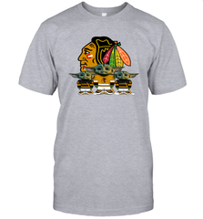Chicago Blackhawks Star Wars Logo Baby Yoda Men's T-Shirt - PrimaryTee