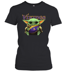 Baby Yoda Loves The Minnesota Vikings Star Wars NFL Shirts Women's T-Shirt - PrimaryTee