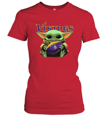 Baby Yoda Loves The Minnesota Vikings Star Wars NFL Shirts Women's T-Shirt - PrimaryTee