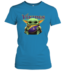 Baby Yoda Loves The Minnesota Vikings Star Wars NFL Shirts Women's T-Shirt - PrimaryTee