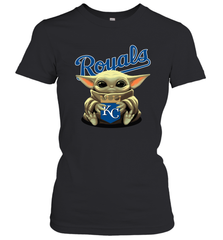 Baby Yoda Hugs The Kansas City Royals Shirts Women's T-Shirt - PrimaryTee