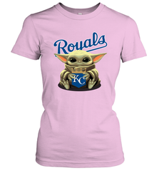 Baby Yoda Hugs The Kansas City Royals Shirts Women's T-Shirt - PrimaryTee