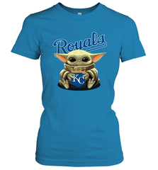 Baby Yoda Hugs The Kansas City Royals Shirts Women's T-Shirt - PrimaryTee