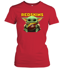 Baby Yoda Loves The Washington Redskins Star Wars NFL Shirts Women's T-Shirt - PrimaryTee