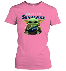 Baby Yoda Loves The Seattle Seahawks Star Wars NFL Shirts Women's T-Shirt - PrimaryTee