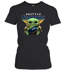 Baby Yoda Loves The Seattle Seahawks Star Wars NFL Shirts Women's T-Shirt - PrimaryTee