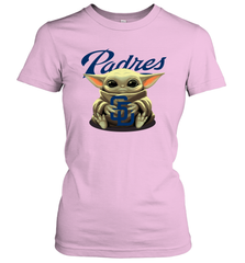 Baby Yoda Hugs The San Diego Padres Shirts Women's T-Shirt - PrimaryTee