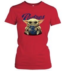 Baby Yoda Hugs The San Diego Padres Shirts Women's T-Shirt - PrimaryTee