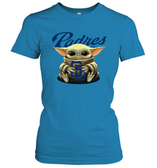 Baby Yoda Hugs The San Diego Padres Shirts Women's T-Shirt - PrimaryTee