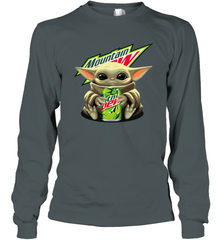 Baby Yoda Hugs Mountain Dew Can Star Wars Shirts Long Sleeve T-Shirt - PrimaryTee