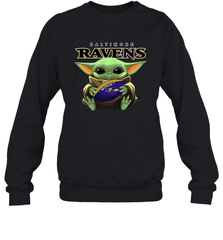 Baby Yoda Loves The Baltimore Ravens Star Wars NFL Shirts Sweatshirt - PrimaryTee