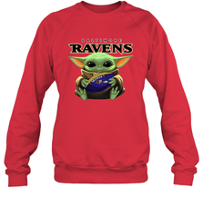 Baby Yoda Loves The Baltimore Ravens Star Wars NFL Shirts Sweatshirt - PrimaryTee