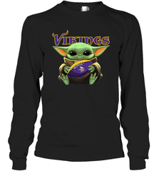 Baby Yoda Loves The Minnesota Vikings Star Wars NFL Shirts Long Sleeve T-Shirt - PrimaryTee