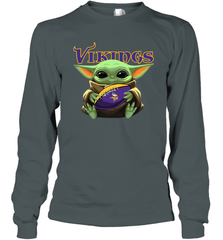 Baby Yoda Loves The Minnesota Vikings Star Wars NFL Shirts Long Sleeve T-Shirt - PrimaryTee