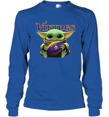 Baby Yoda Loves The Minnesota Vikings Star Wars NFL Shirts Long Sleeve T-Shirt - PrimaryTee