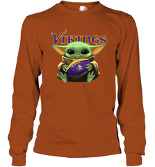 Baby Yoda Loves The Minnesota Vikings Star Wars NFL Shirts Long Sleeve T-Shirt - PrimaryTee