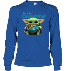 Baby Yoda Loves The Miami Dolphins Star Wars NFL Shirts Long Sleeve T-Shirt - PrimaryTee