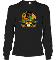 Chicago Blackhawks Star Wars Logo Baby Yoda Long Sleeve T-Shirt - PrimaryTee