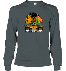 Chicago Blackhawks Star Wars Logo Baby Yoda Long Sleeve T-Shirt - PrimaryTee
