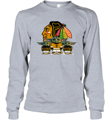 Chicago Blackhawks Star Wars Logo Baby Yoda Long Sleeve T-Shirt - PrimaryTee