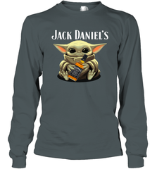 Baby Yoda Hugs Jack Daniel's Bottle Star Wars Shirts Long Sleeve T-Shirt - PrimaryTee