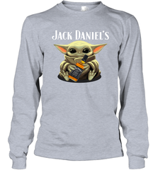 Baby Yoda Hugs Jack Daniel's Bottle Star Wars Shirts Long Sleeve T-Shirt - PrimaryTee