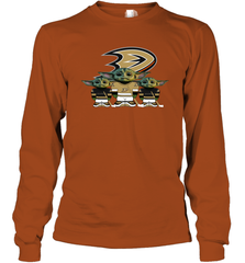 Anaheim Ducks Star Wars Logo Baby Yoda Long Sleeve T-Shirt - PrimaryTee