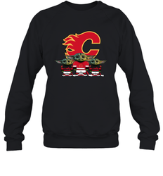 Calgary Flames Star Wars Logo Baby Yoda Sweatshirt - PrimaryTee