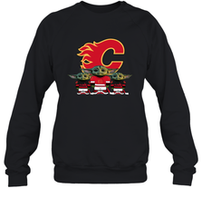 Calgary Flames Star Wars Logo Baby Yoda Sweatshirt - PrimaryTee