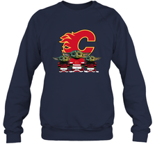 Calgary Flames Star Wars Logo Baby Yoda Sweatshirt - PrimaryTee