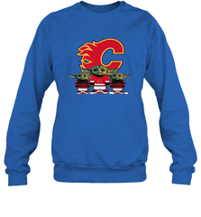 Calgary Flames Star Wars Logo Baby Yoda Sweatshirt - PrimaryTee