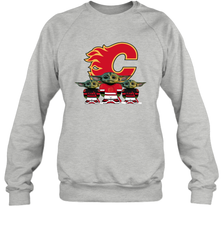 Calgary Flames Star Wars Logo Baby Yoda Sweatshirt - PrimaryTee