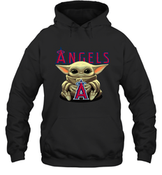 Baby Yoda Hugs The Los Angeles Angels Shirts Hoodie - PrimaryTee