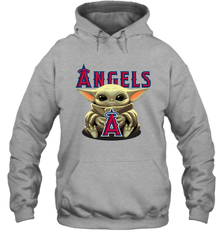 Baby Yoda Hugs The Los Angeles Angels Shirts Hoodie - PrimaryTee