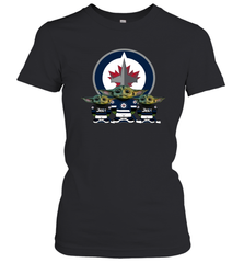 Winnipeg Jets Star Wars Logo Baby Yoda Women's T-Shirt - PrimaryTee