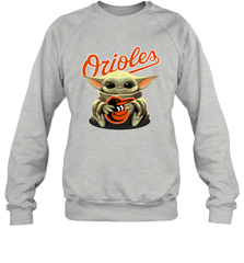 Baby Yoda Hugs The Baltimore Orioles Shirts Sweatshirt - PrimaryTee