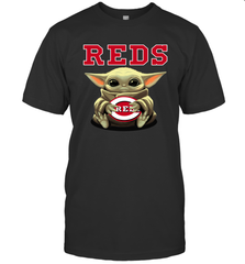 Baby Yoda Hugs The Cincinnati Reds Shirts Men's T-Shirt - PrimaryTee