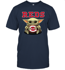 Baby Yoda Hugs The Cincinnati Reds Shirts Men's T-Shirt - PrimaryTee
