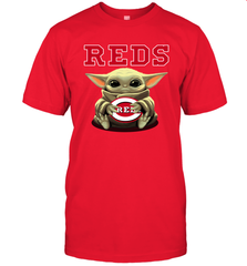 Baby Yoda Hugs The Cincinnati Reds Shirts Men's T-Shirt - PrimaryTee