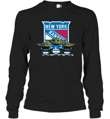 New York Rangers Star Wars Logo Baby Yoda Long Sleeve T-Shirt - PrimaryTee