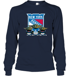 New York Rangers Star Wars Logo Baby Yoda Long Sleeve T-Shirt - PrimaryTee