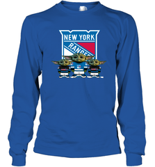 New York Rangers Star Wars Logo Baby Yoda Long Sleeve T-Shirt - PrimaryTee