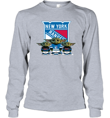 New York Rangers Star Wars Logo Baby Yoda Long Sleeve T-Shirt - PrimaryTee