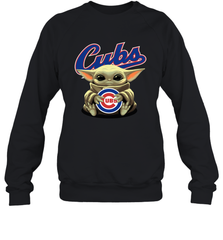 Baby Yoda Hugs The Chicago Cubs Shirts Sweatshirt - PrimaryTee