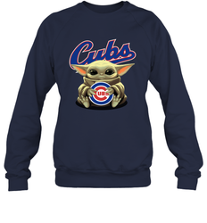 Baby Yoda Hugs The Chicago Cubs Shirts Sweatshirt - PrimaryTee