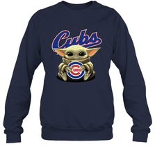 Baby Yoda Hugs The Chicago Cubs Shirts Sweatshirt - PrimaryTee